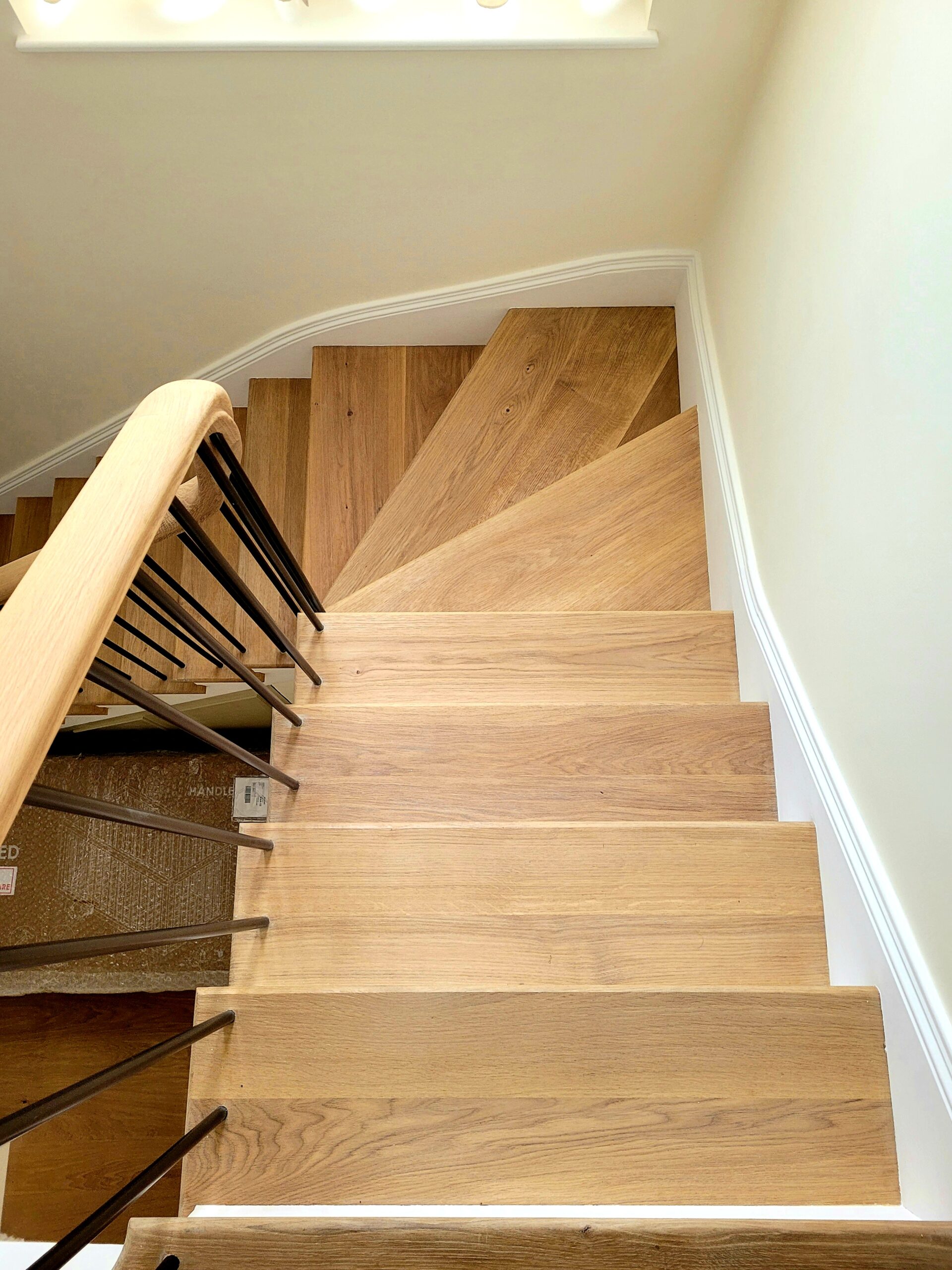 top set of stairs on a bespoke staircase